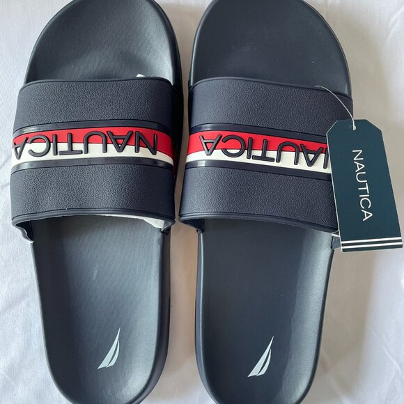 Nautica Men's Slipper STONO 2 Comfort Flip Flop in Navy and Red, Size 12 US - Picture 1 of 6